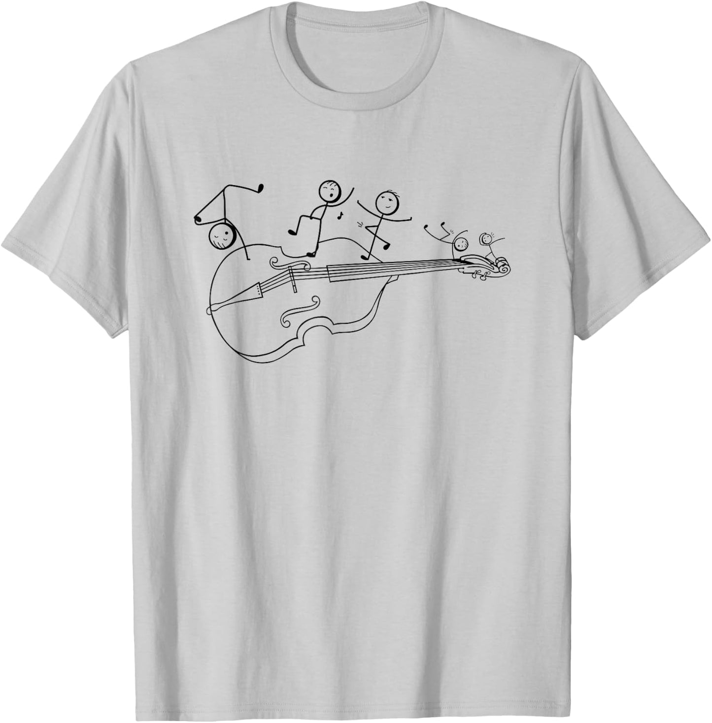 Kontrabass tanzender Kontrabass lustiger Kontrabass T-Shirt - T-Shirt | Ash