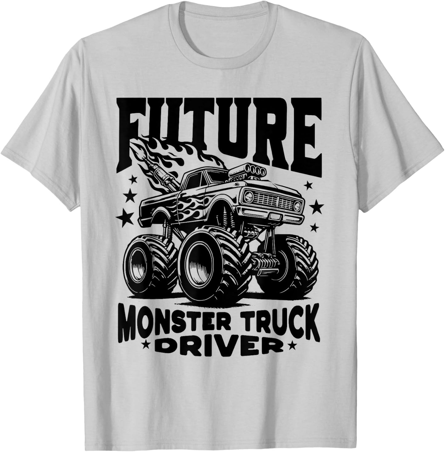 Future Monster Truck Driver Cute Monster Truck Kids Boys T-Shirt - T-Shirt | Ash