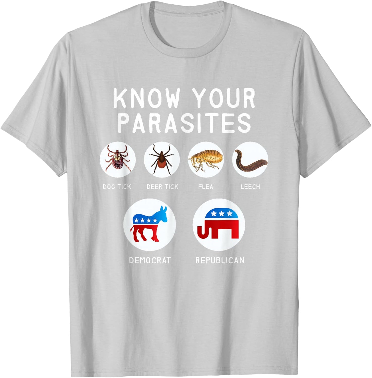 Libertarian - Know Your Parasites T-Shirt - T-Shirt | Ash