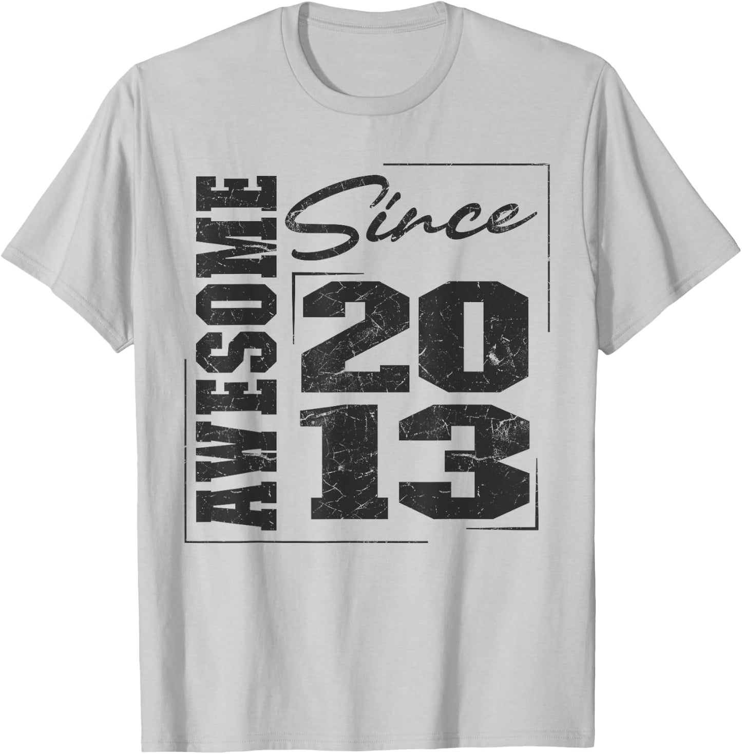 Born In 2013, Vintage Varsity Awesome Since 2013 Birthday T-Shirt - T-Shirt | Ash