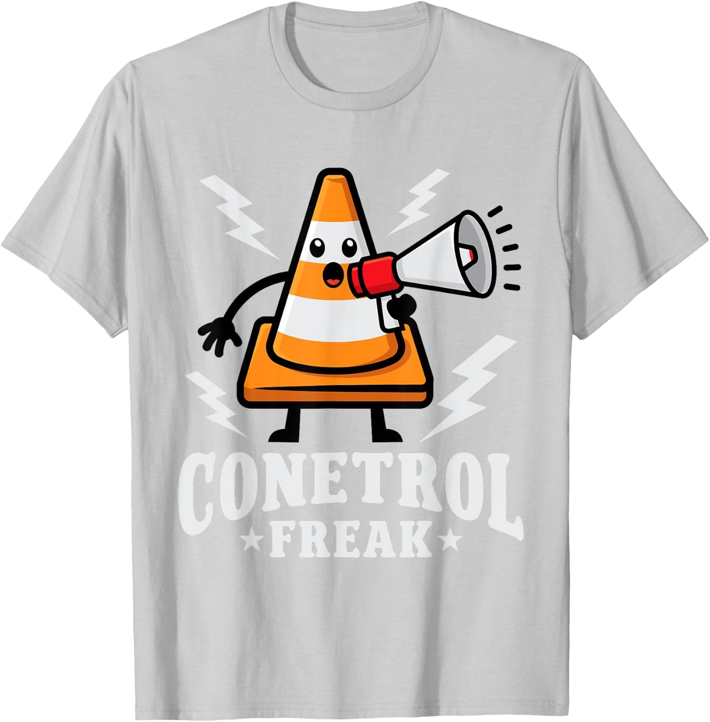 Funny Halloween Traffic Cone Conetrol Freak Highway Cones T-Shirt - T-Shirt | Ash