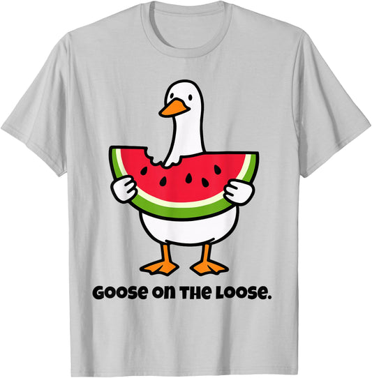 Watermelon Goose Kids who Love Watermelon Fruit Vegans Girls T-Shirt - T-Shirt | Ash
