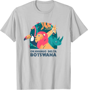 Okavango Delta, Botswana Safari National Park Animal T-Shirt - T-Shirt | Ash