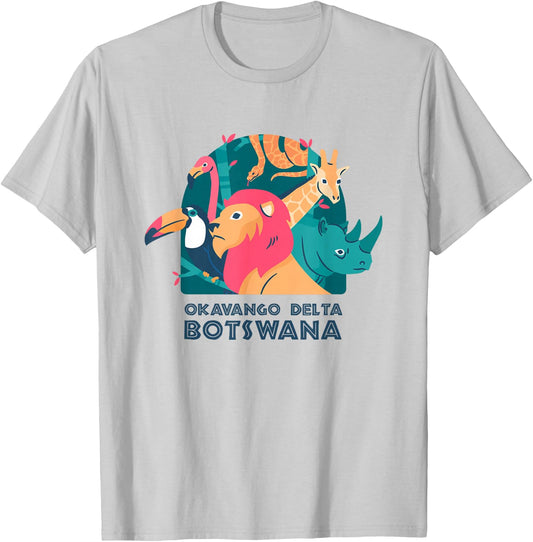 Okavango Delta, Botswana Safari National Park Animal T-Shirt - T-Shirt | Ash