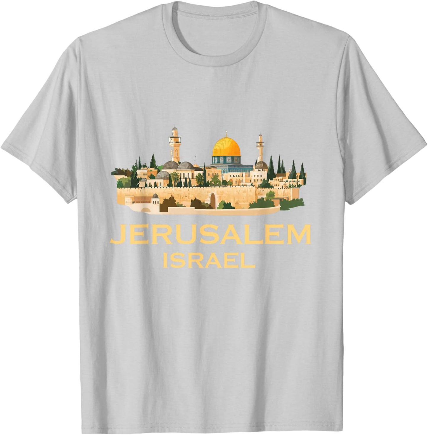 Jerusalem Souvenir Israel Skyline Jewish Israeli Women Men T-Shirt - T-Shirt | Ash