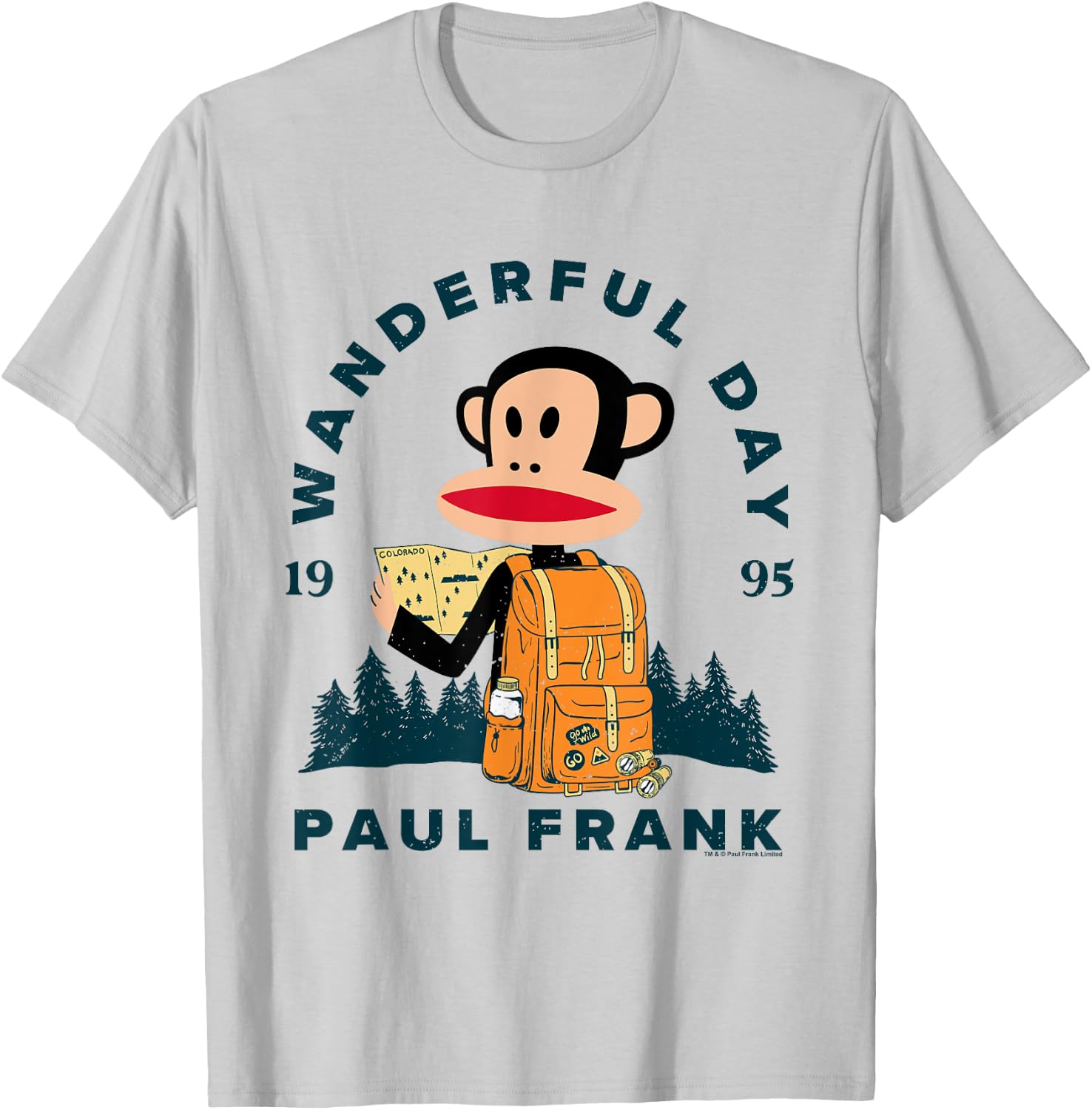 Paul Frank Julius Adventure Wanderful Day T-Shirt - T-Shirt | Ash