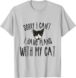 Sorry I can't I have plans with my Cat Short Sleeve T-Shirt - T-Shirt | Ash