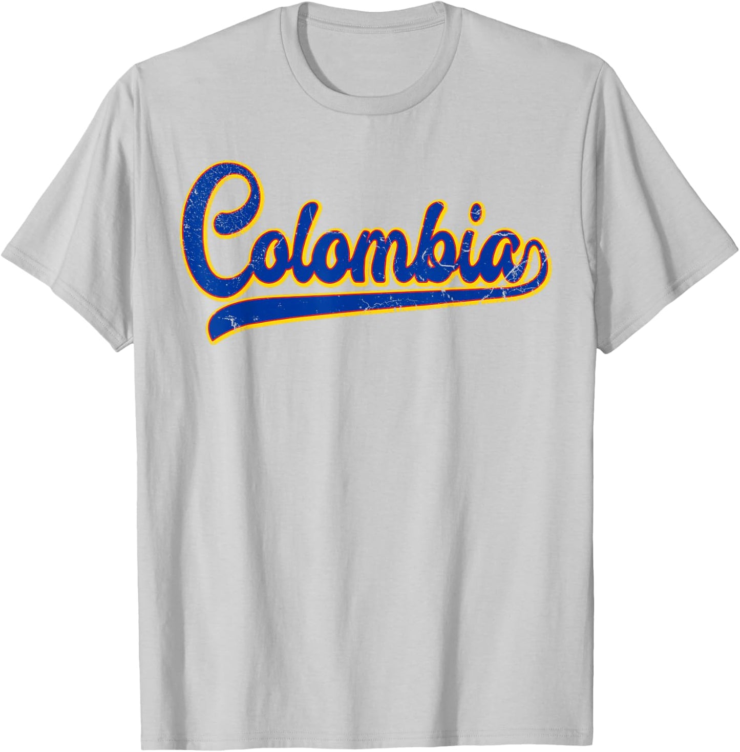 Colombia Throwback Graphic Shirt Comombian Flag Jersey Style T-Shirt - T-Shirt | Ash