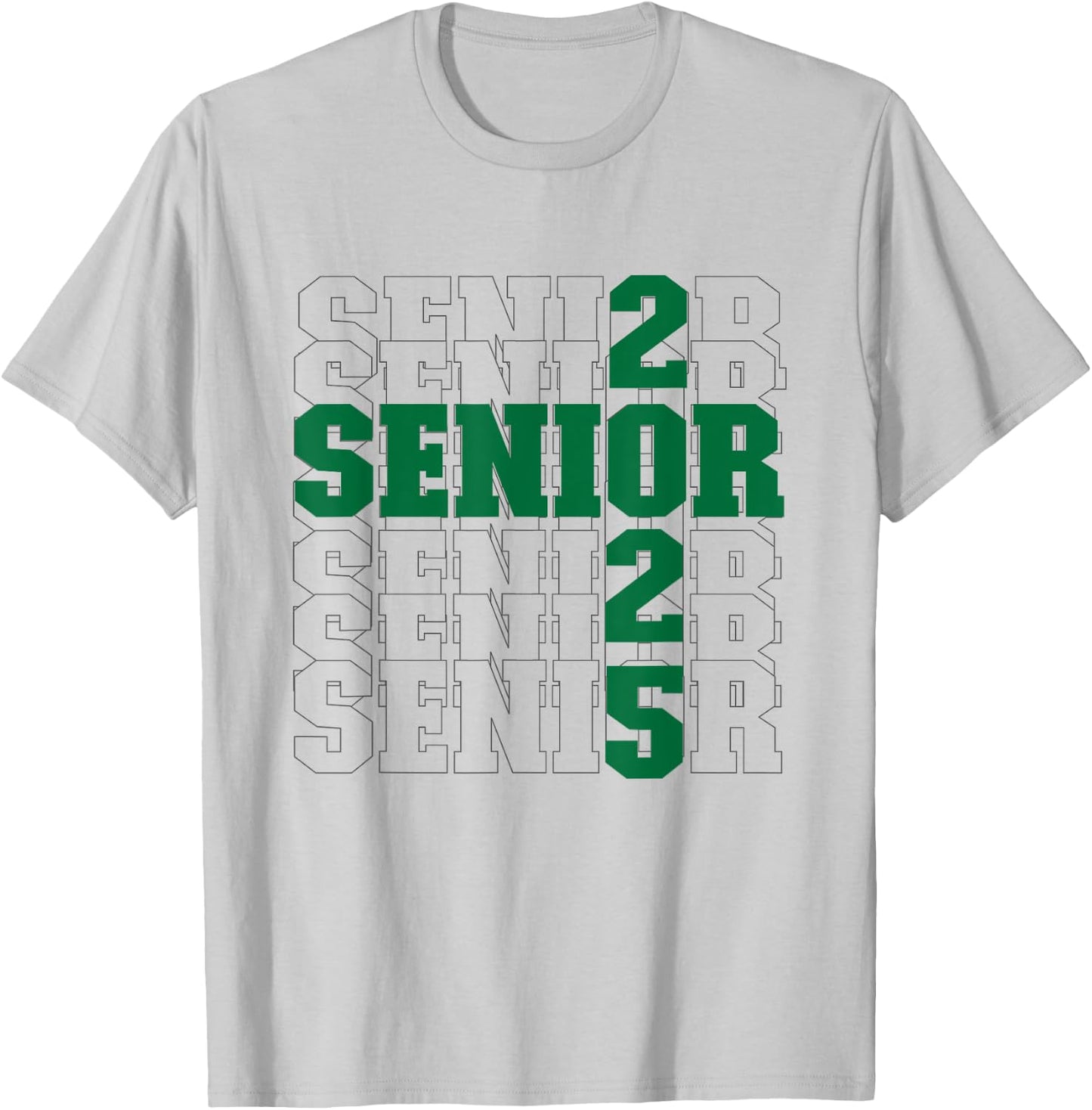 Back to School, Officially a Senior, Green, Senior 2025 T-Shirt - T-Shirt | Ash