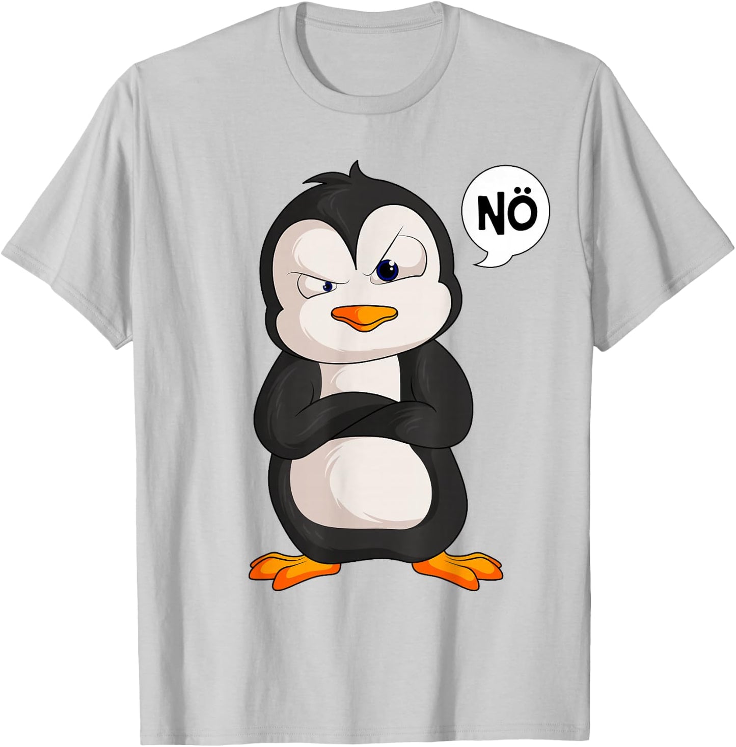 Penguin Nö Children's Girls Boys Penguin T-Shirt - T-Shirt | Ash