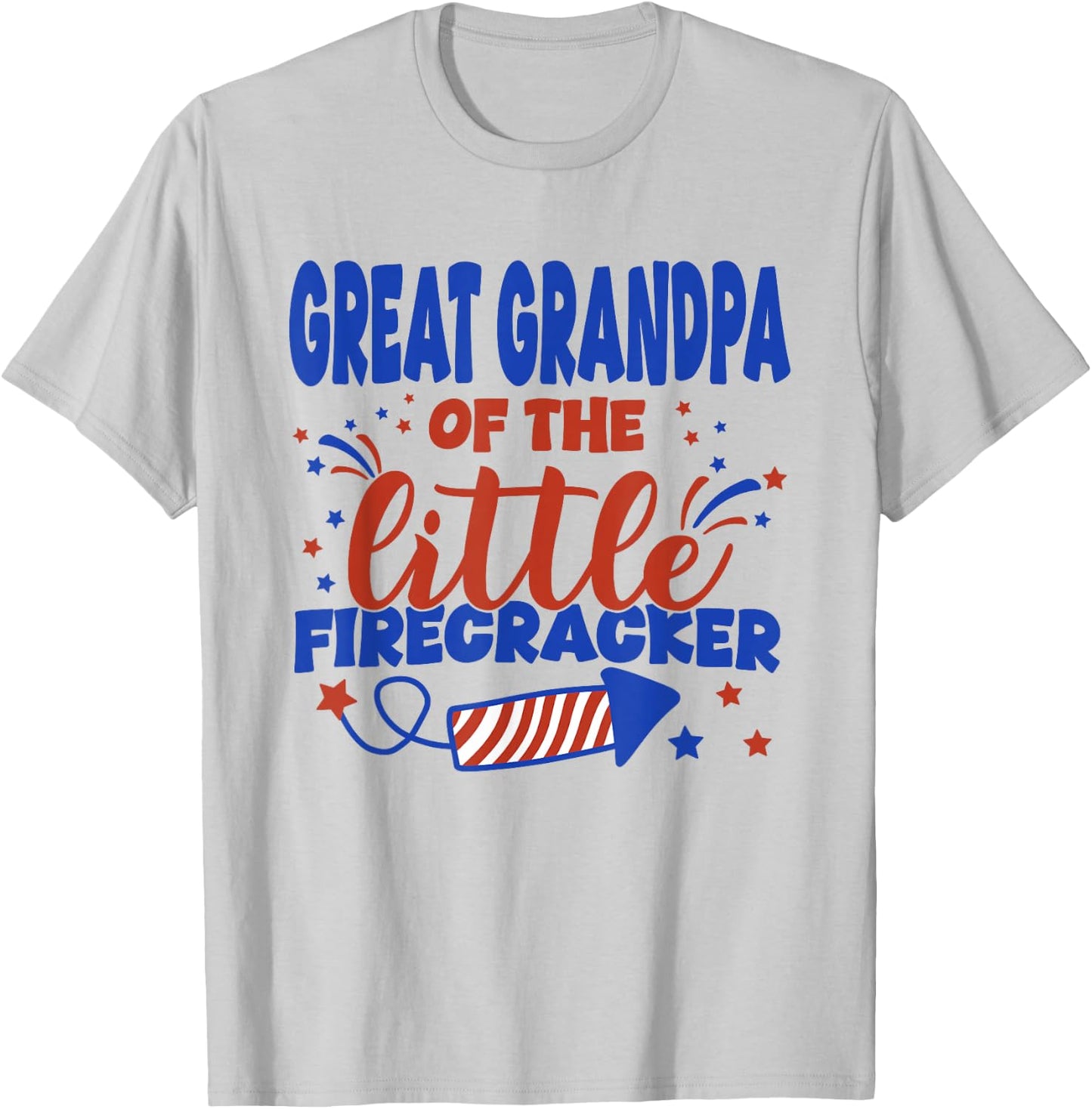Great Grandpa of The Little Firecracker Fourth of July T-Shirt - T-Shirt | Ash