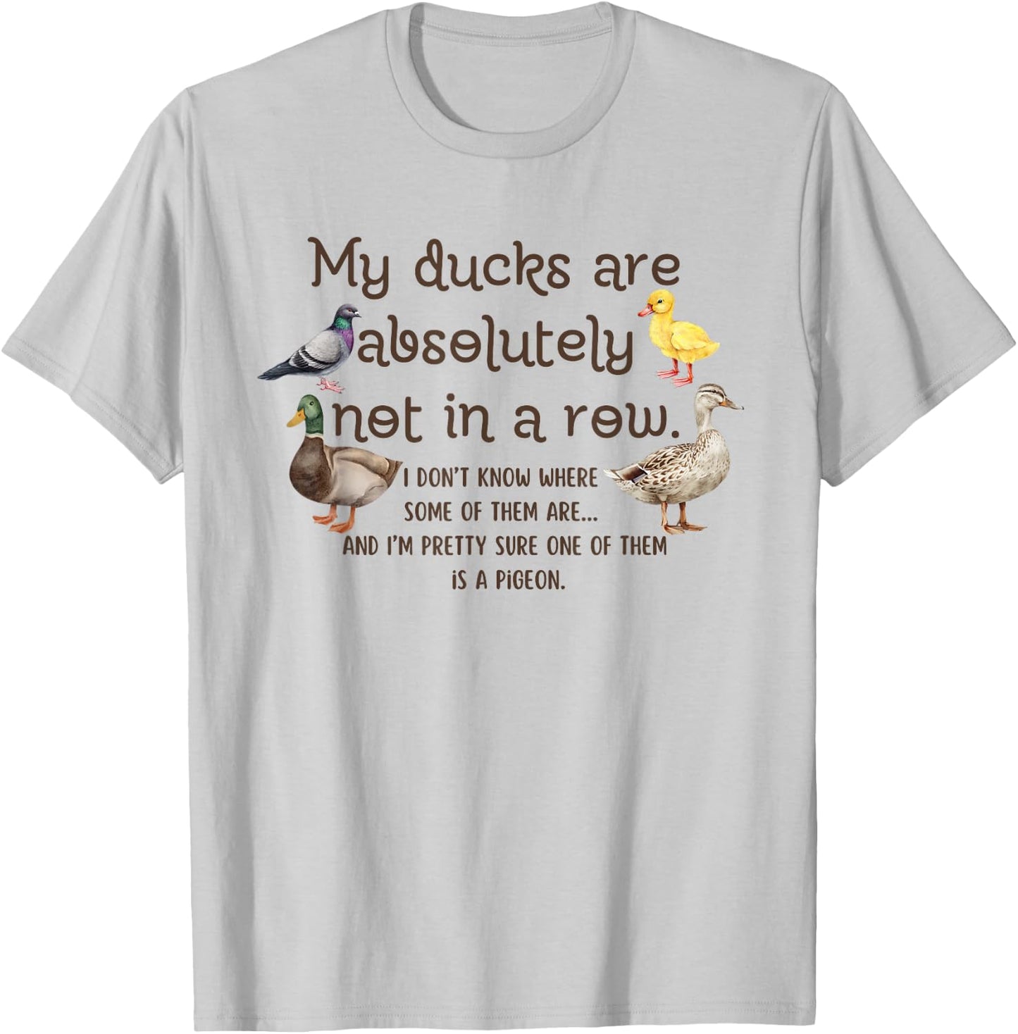 Ducks My Ducks Are Absolutely Not In A Row Pigeons Vintage T-Shirt - T-Shirt | Ash