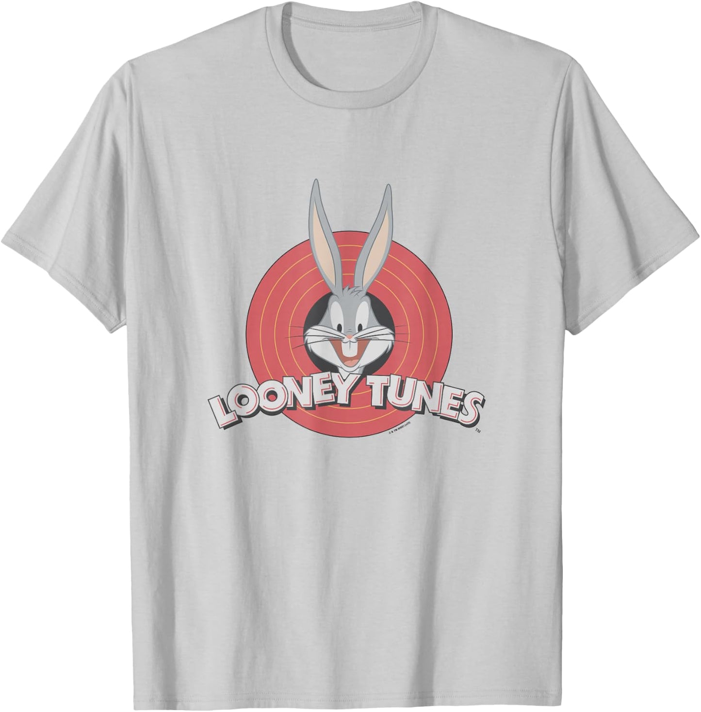 Looney Tunes Bugs Bunny Face Red Rings Portrait Retro T-Shirt - T-Shirt | Ash