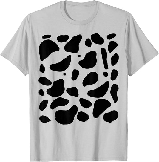 Funny Cow Costume Easy Calf DIY Halloween Cow Print Animals T-Shirt - T-Shirt | Ash