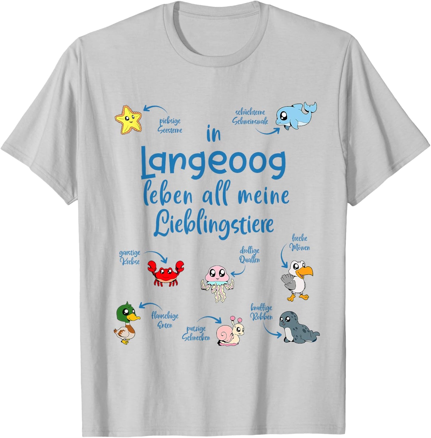 Meine Lieblingstiere in Langeoog T-Shirt - T-Shirt | Ash