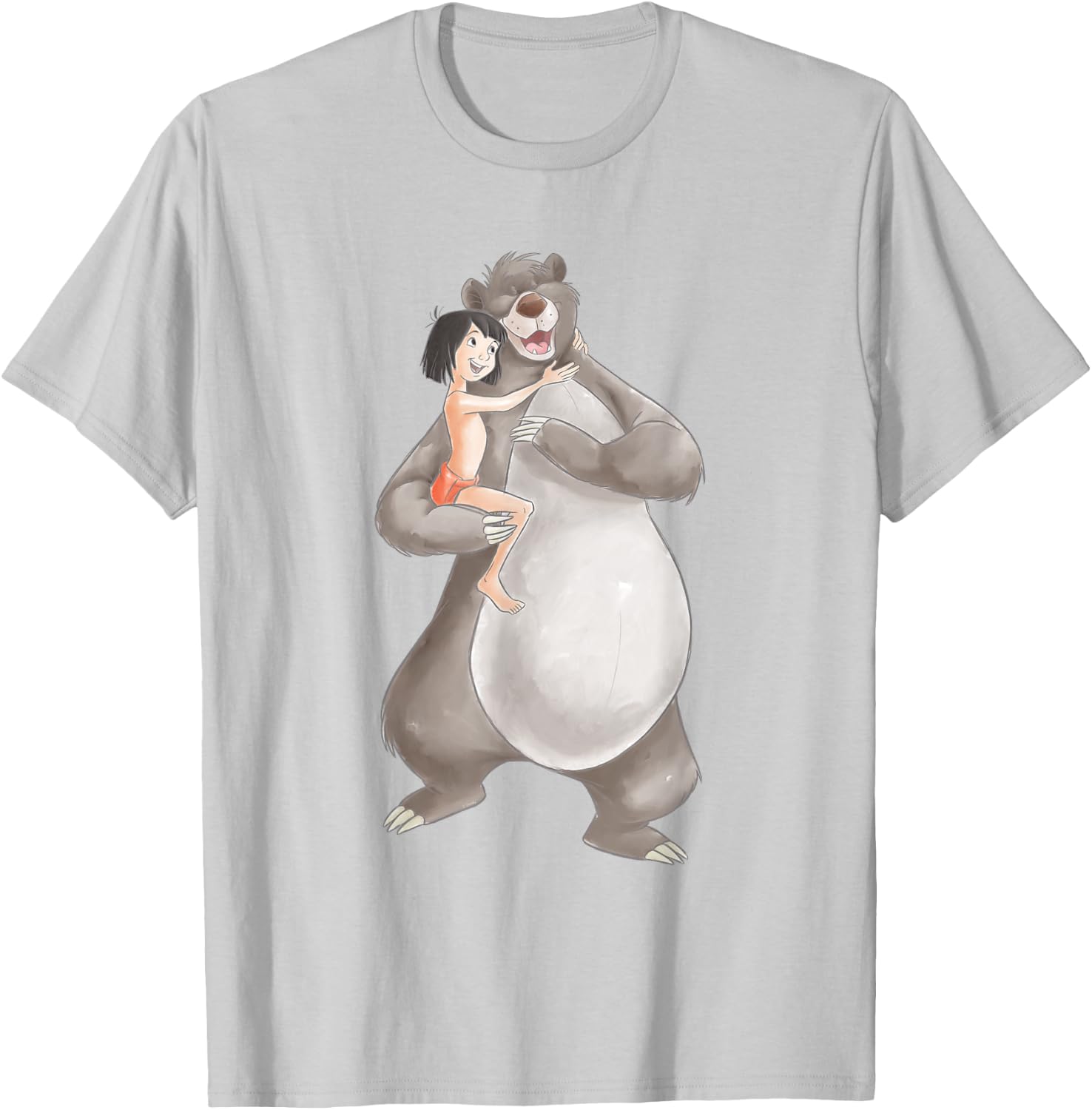 Jungle Book Watercolour Balu And Maugli , white, S T-Shirt - T-Shirt | Ash