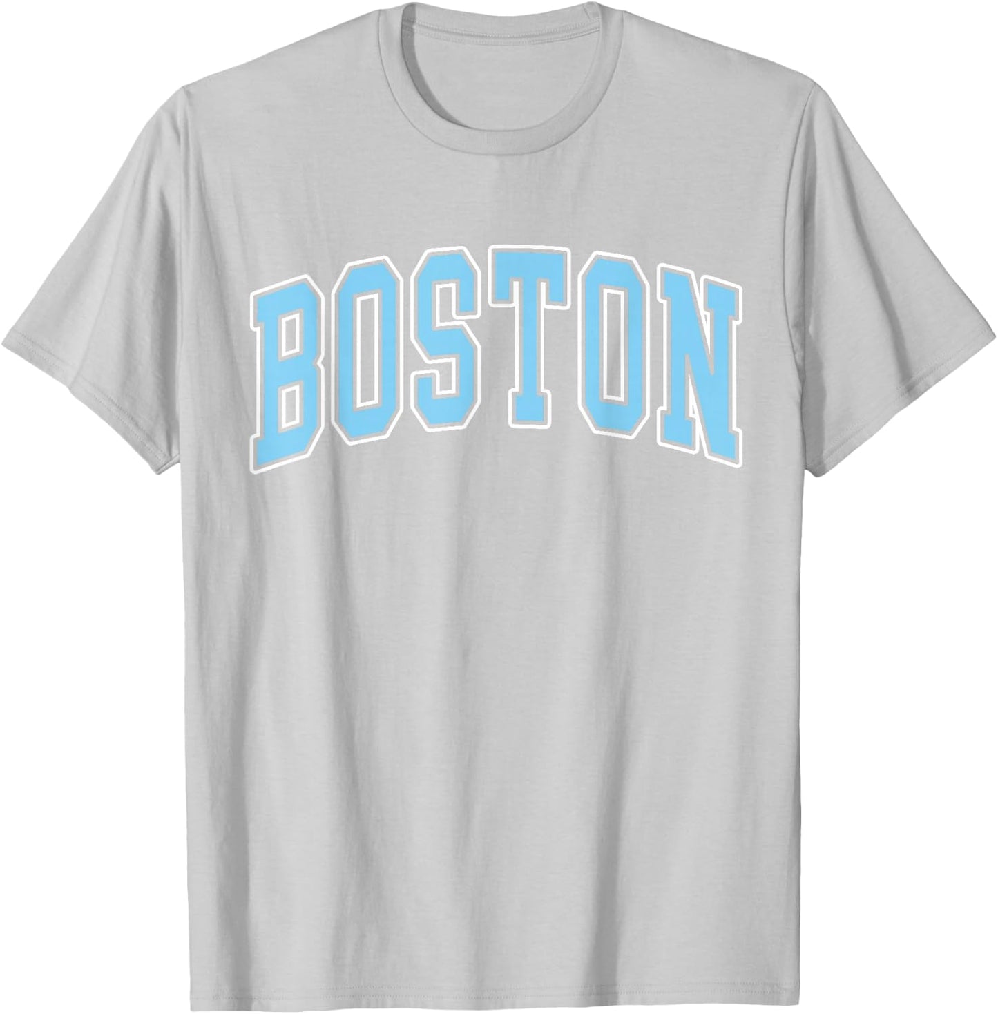 Vintage Cute Pink Baby Blue Boston Outline Arched Girl's T-Shirt - T-Shirt | Ash