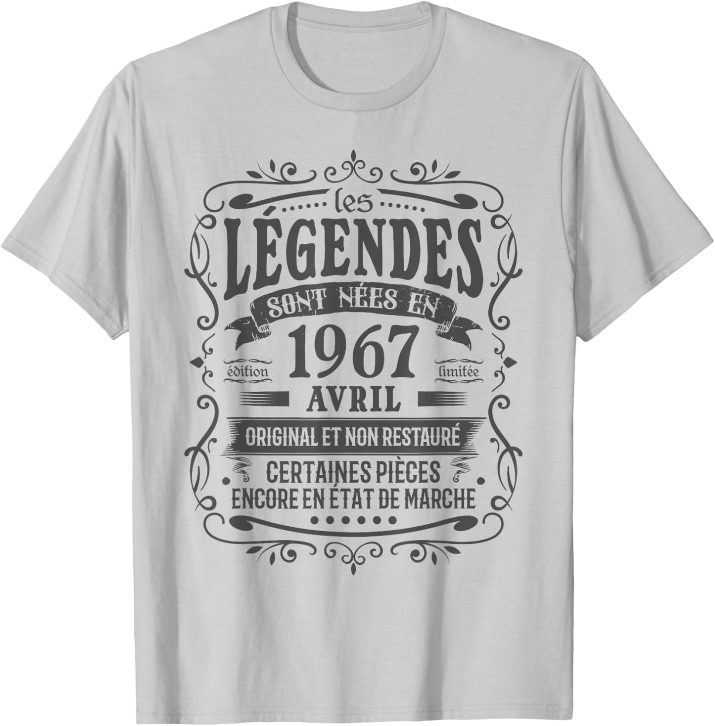 Avril 1967 Anniversaire 58 ans Homme Né En Avril 1967 Humour T-Shirt - T-Shirt | Ash