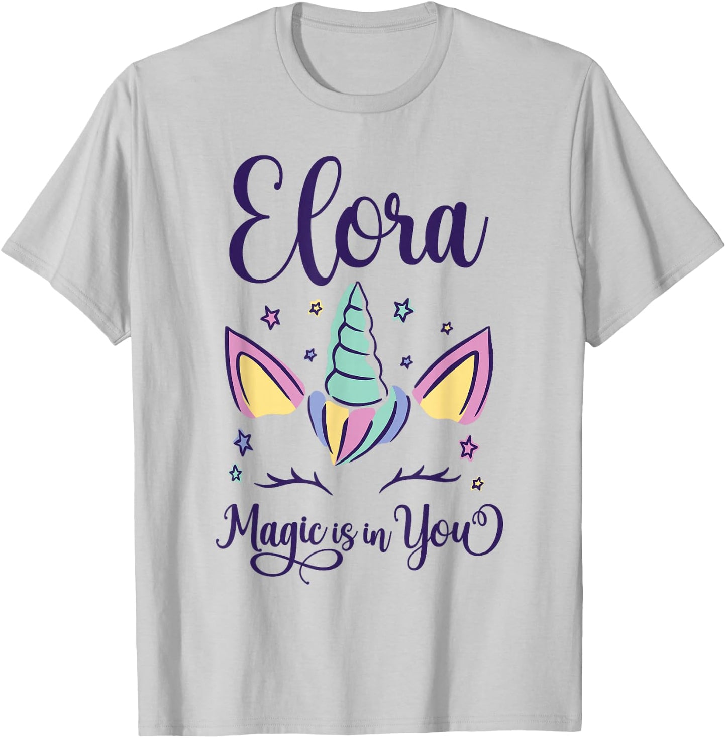 First Name Elora Personalized Elora T-Shirt - T-Shirt | Ash