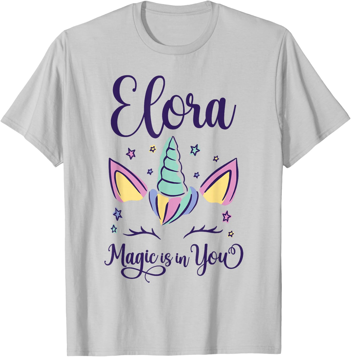 First Name Elora Personalized Elora T-Shirt - T-Shirt | Ash