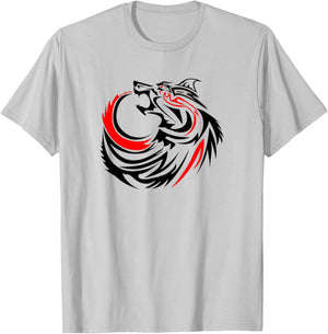 Wild Wolf -Retro Lone Teen Black Wolf Face Shirt T-Shirt - T-Shirt | Ash