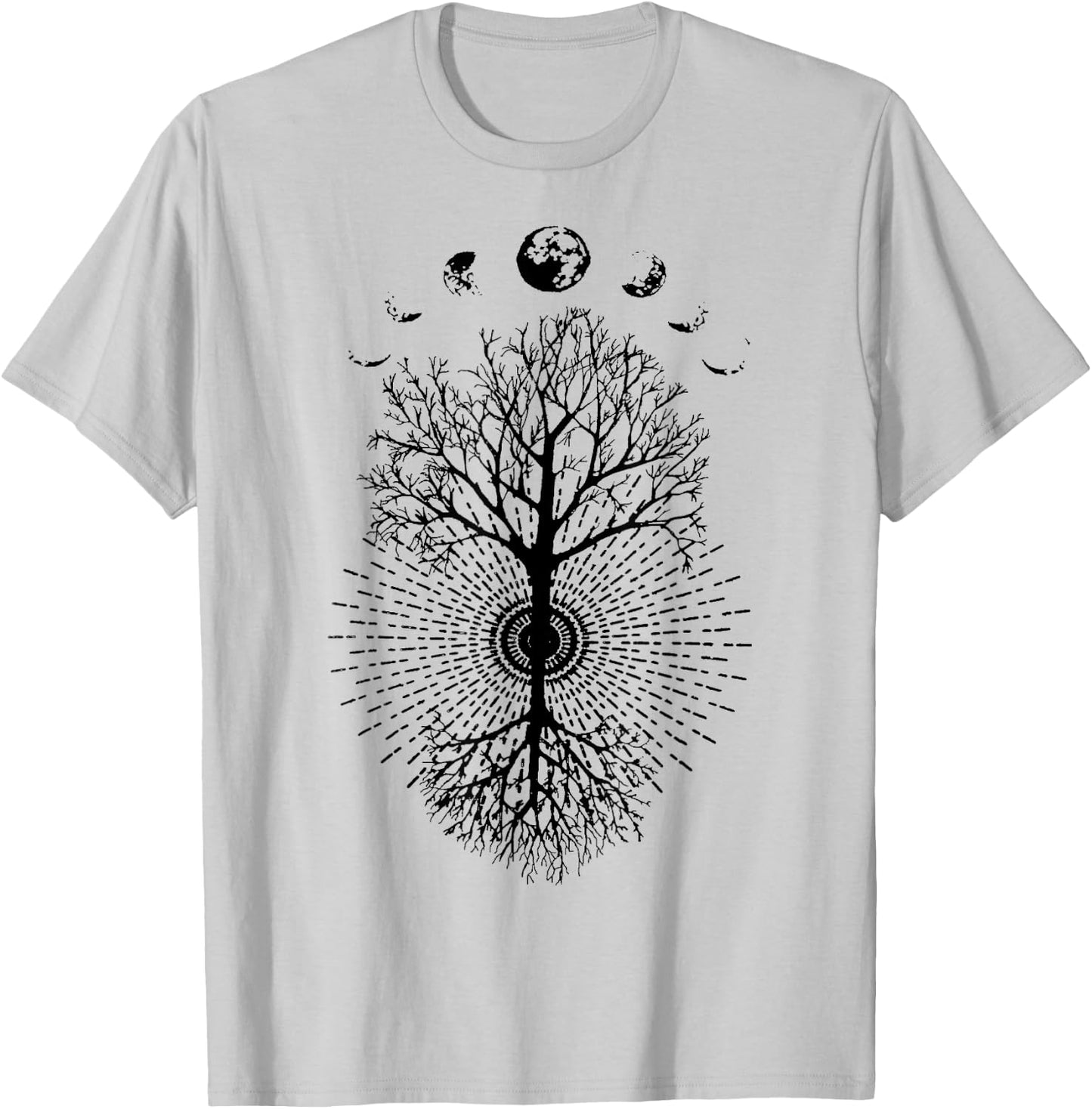 Phases of the Moon Tree Shirt T-Shirt - T-Shirt | Ash