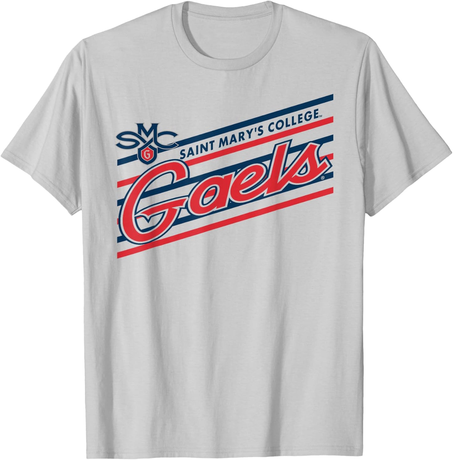 Saint Mary's Gaels Retro Performer White Officially Licensed T-Shirt - T-Shirt | Ash