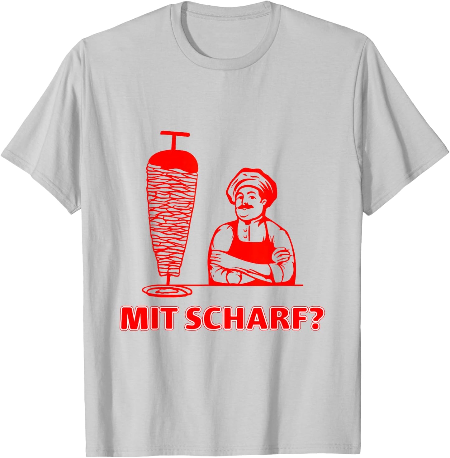 Doner Kebab Doner Shop with Scharf? , White T-Shirt - T-Shirt | Ash