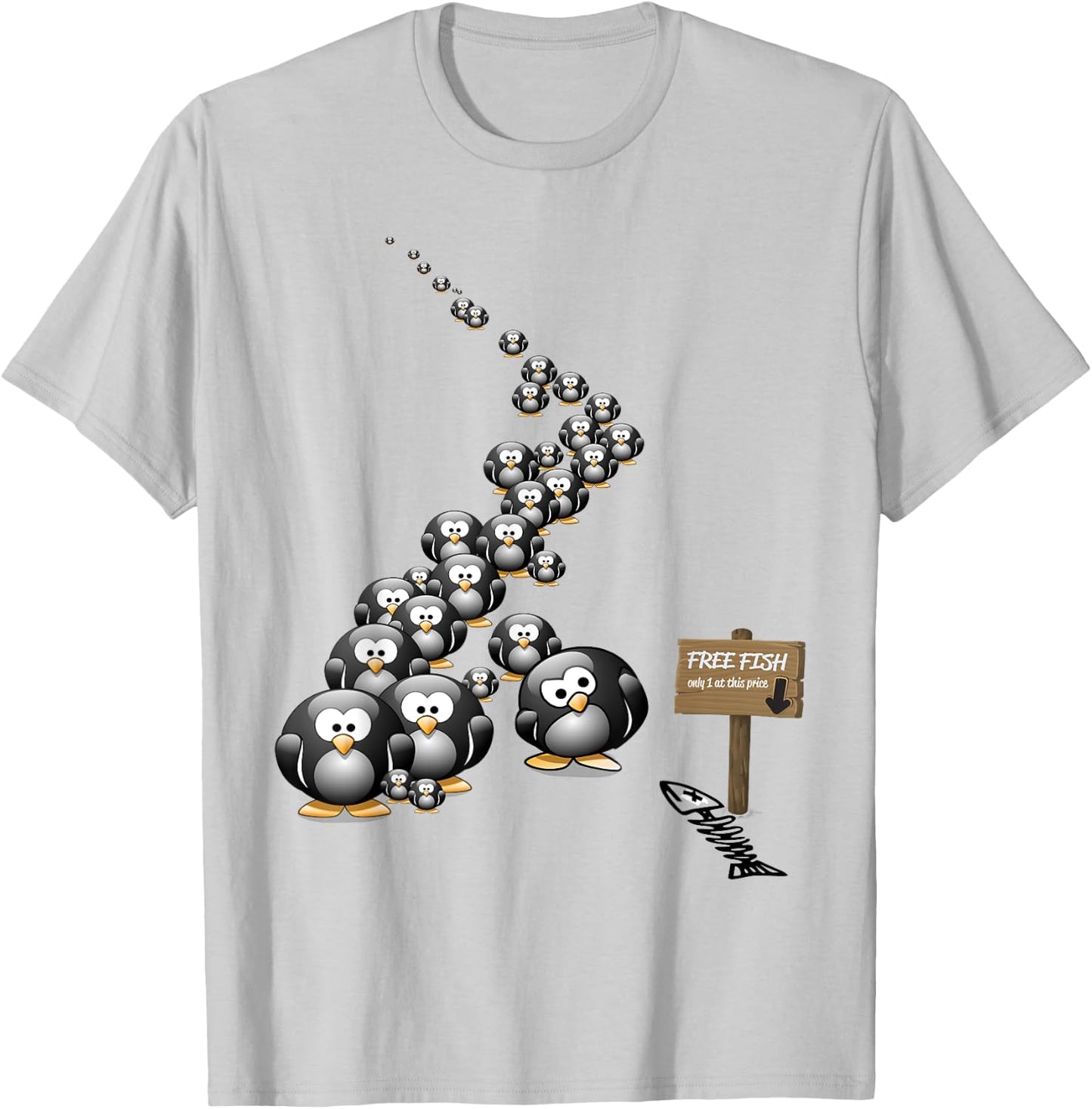 Bait and Switch Penguin Scam Fun Cute Men Women Kids T-Shirt - T-Shirt | Ash