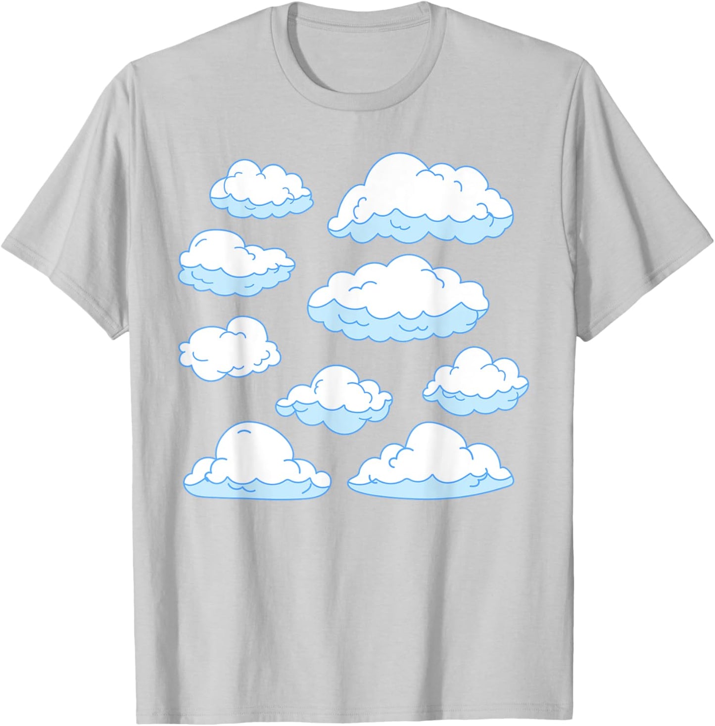 Sky Clouds Cool Atmosphere White Clouds T-Shirt - T-Shirt | Ash