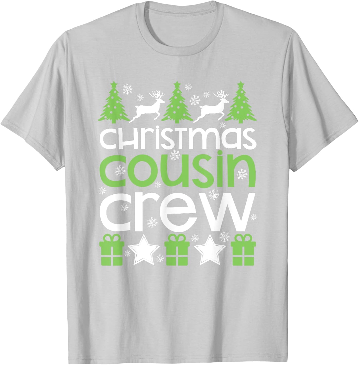Christmas Cousin Crew Cute Family Photo Pajama Holiday Gift T-Shirt - T-Shirt | Ash