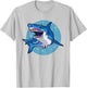 Lustiges Hai Design im Comic Style mit weißem Hai T-Shirt - T-Shirt | Ash