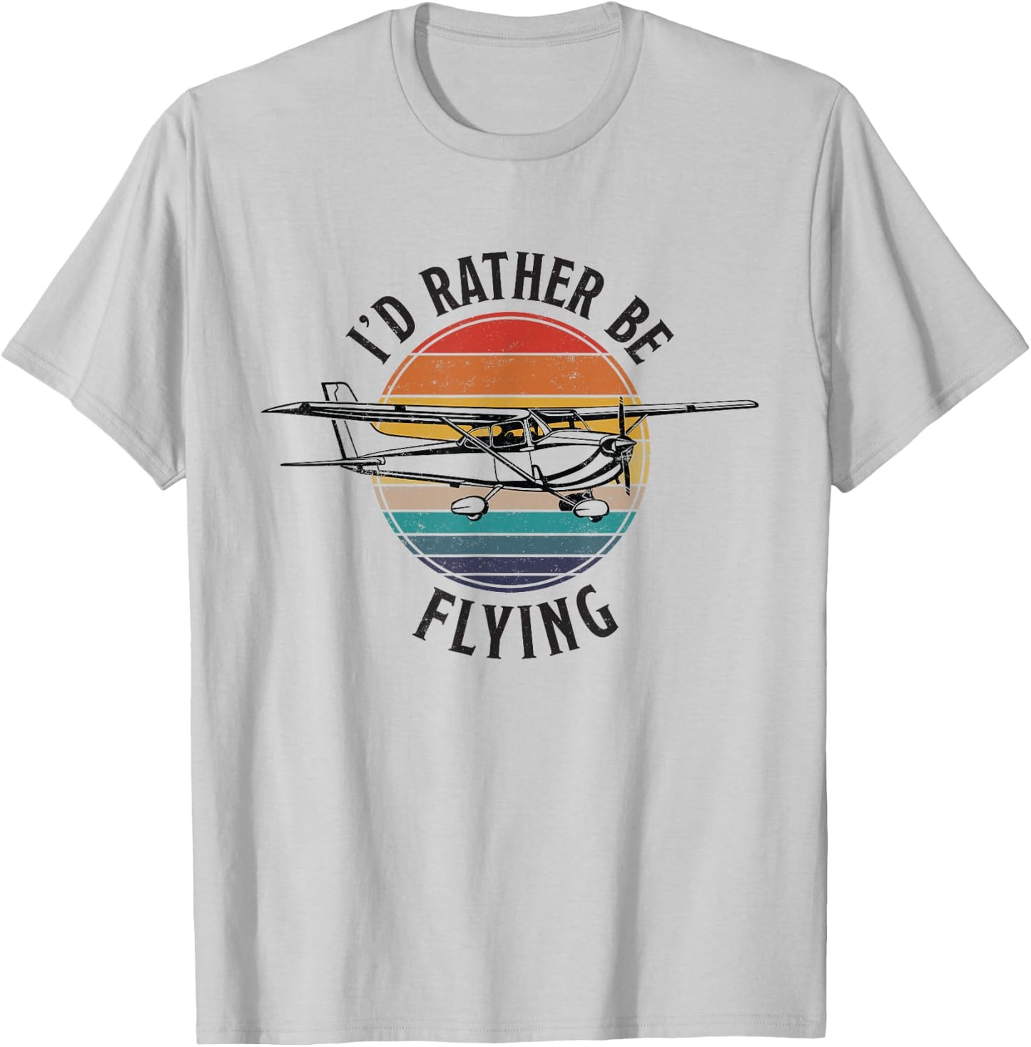 The Avid Aviator Cafe Vintage I'd Rather Be Flying C172 Airplane Cool Pilot Grey T-Shirt - T-Shirt | Ash