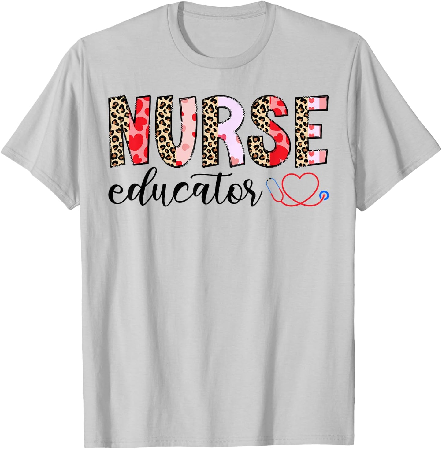 Nurse Educator Leopard T-Shirt - T-Shirt | Ash