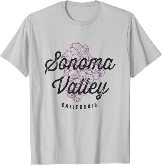 Sonoma Valley California Wine Country Vintage T-Shirt - T-Shirt | Ash