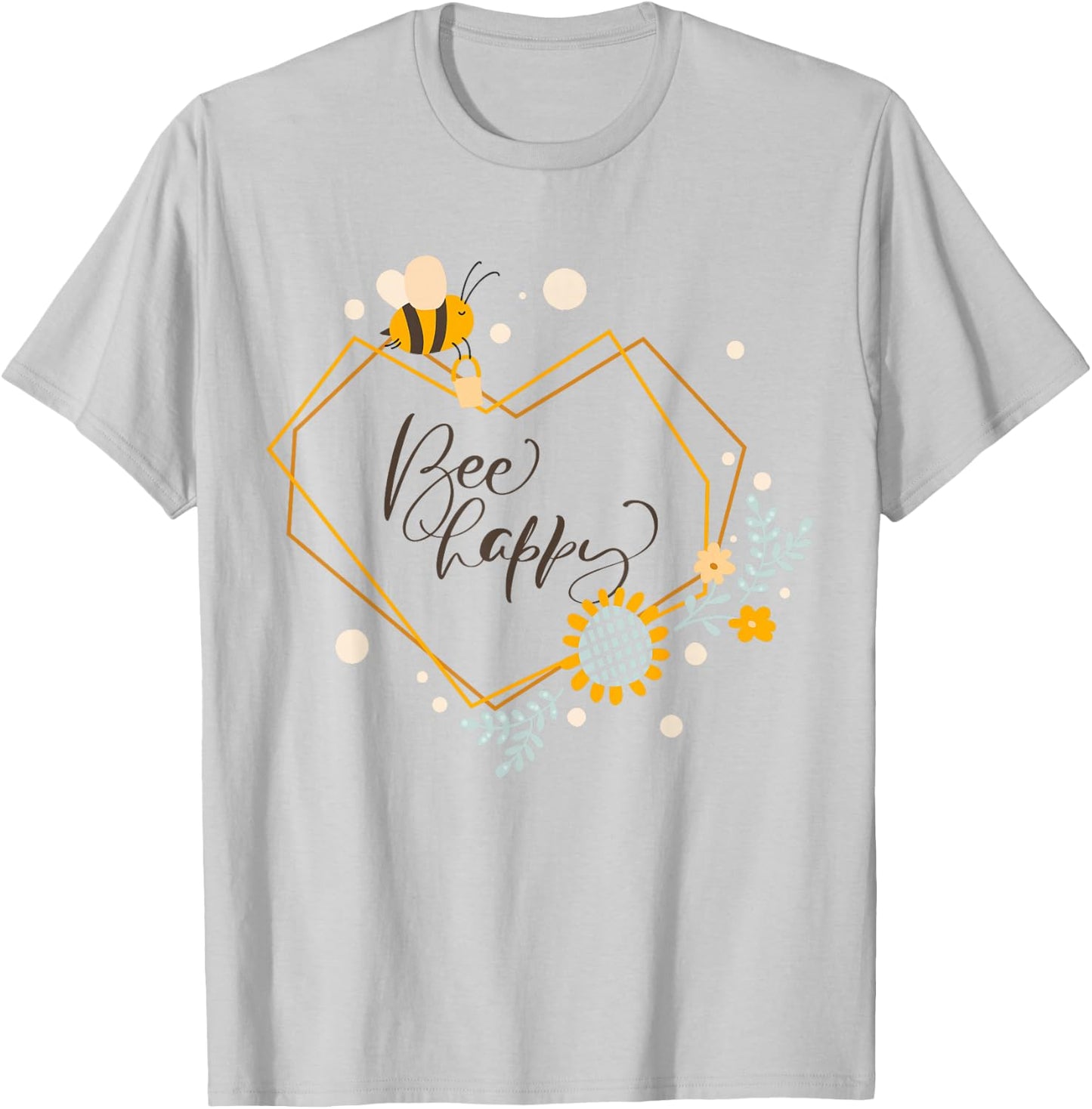 Bee Happy Shirt Boys Honey Bee Children Bees T-Shirt - T-Shirt | Ash