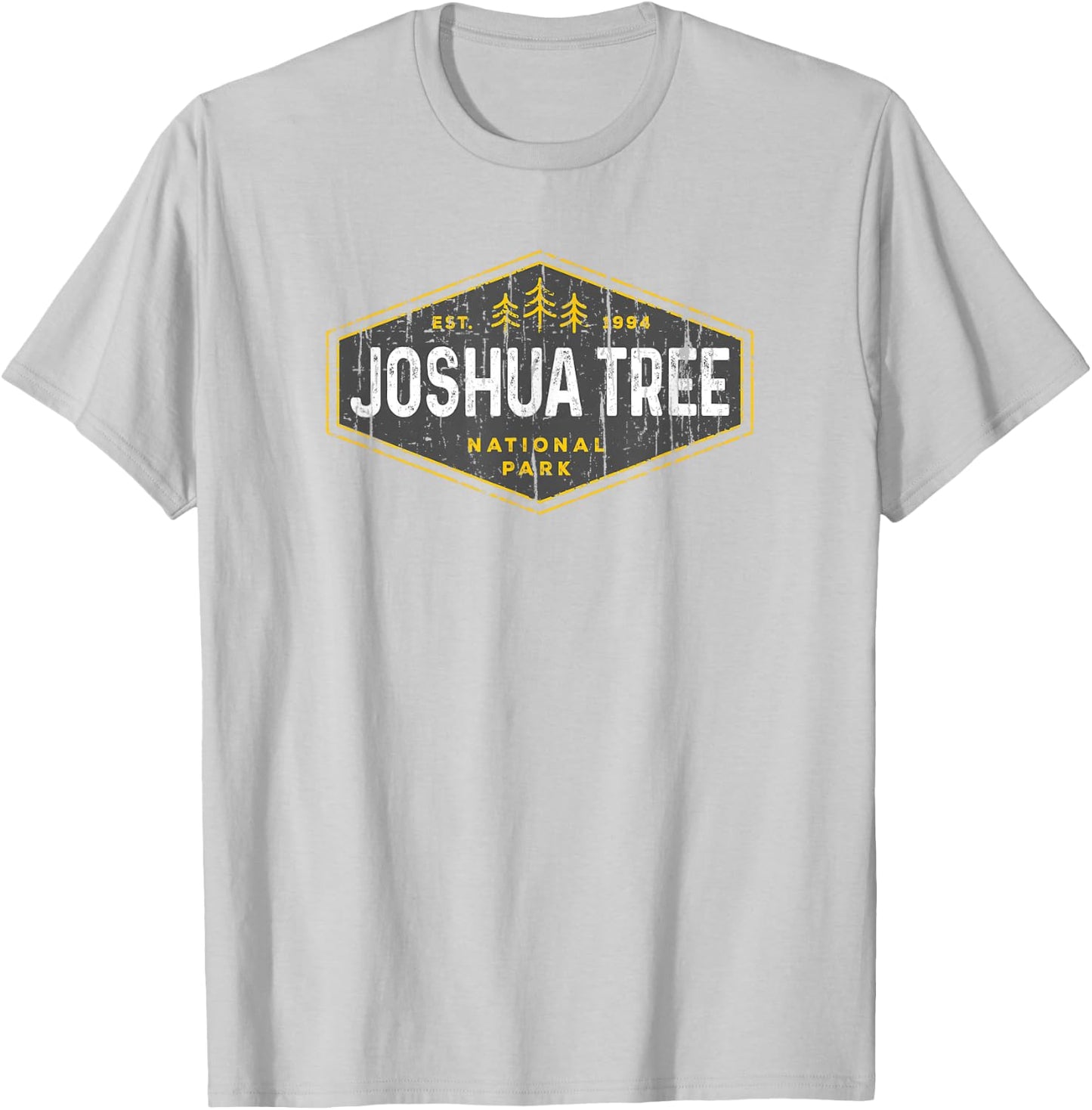 Joshua Tree National Park Vintage Hexagon Hiking retro T-Shirt - T-Shirt | Ash