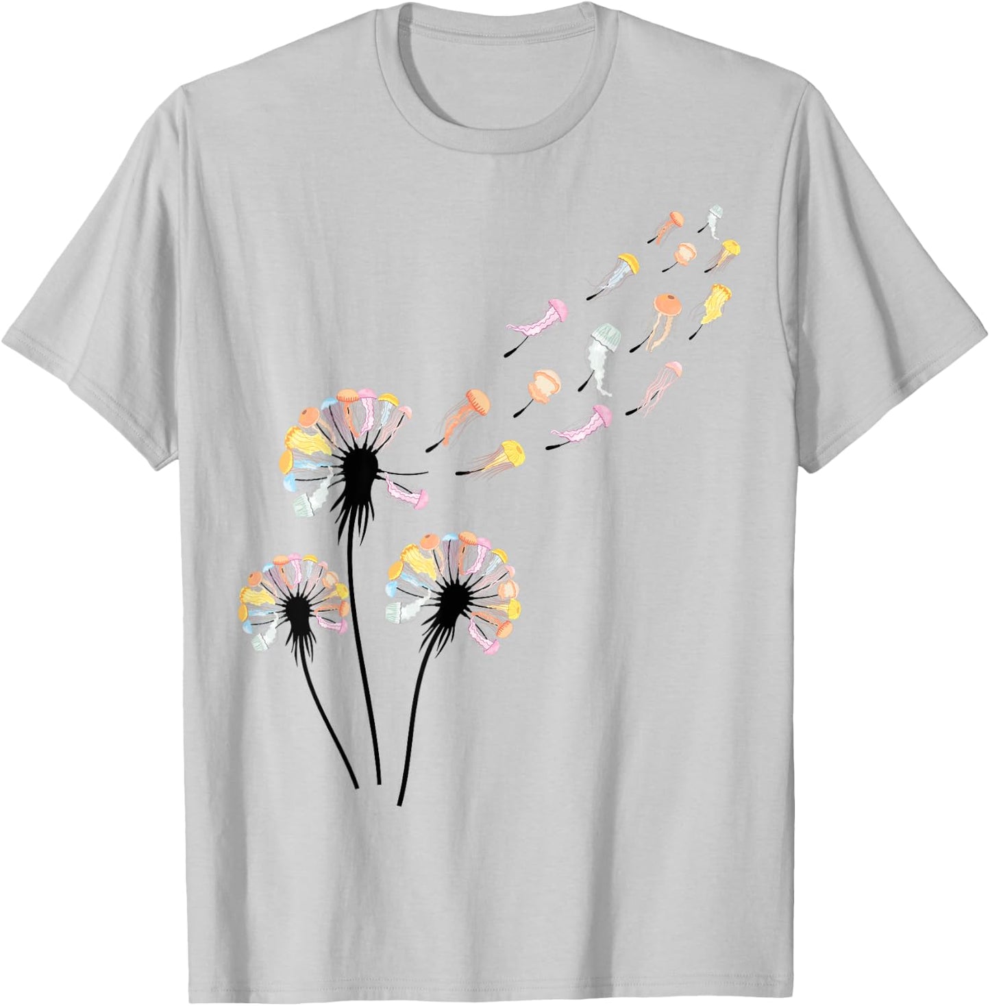 Jellyfish Shirts Dandelion Jellyfish Shirt for Jellyfish Lover | -Adults, Kids White T-Shirt - T-Shirt | Ash