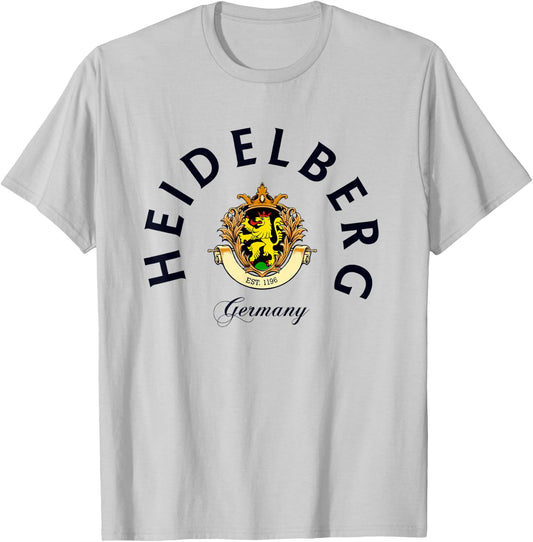 Heidelberg Germany Travel Vintage German Park T-Shirt - T-Shirt | Ash