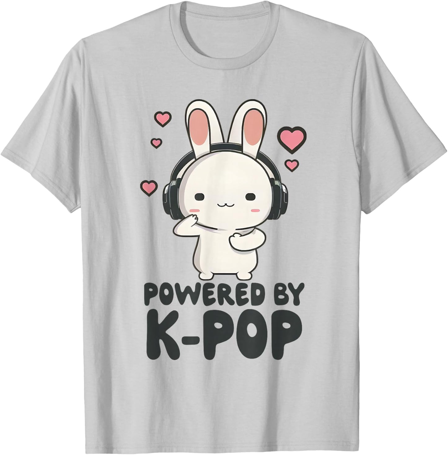 Powered By Kpop Tie Dye Rabbit Merch K-pop Merchandise T-Shirt - T-Shirt | Ash