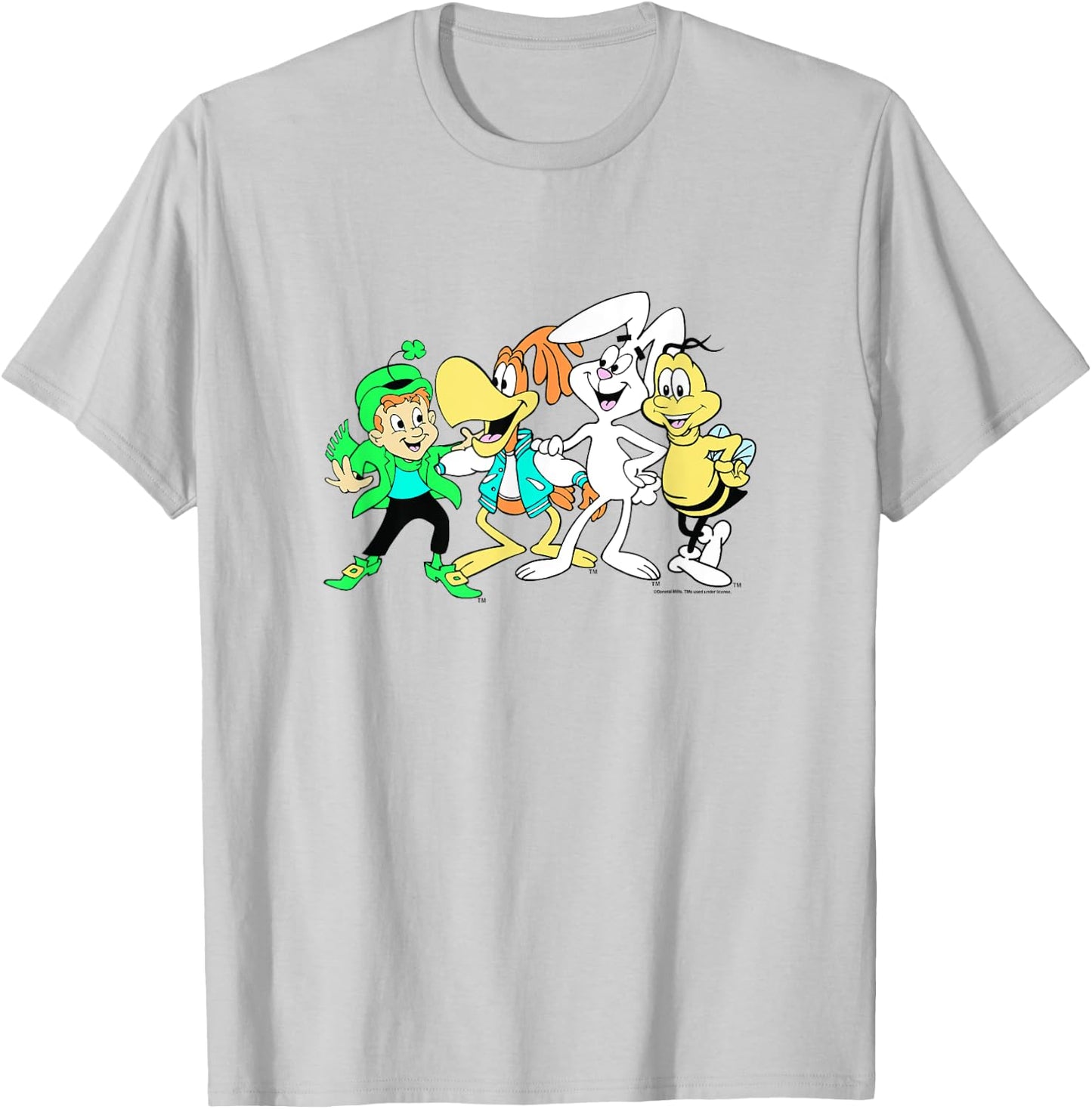 General Mills Squad Lucky Sonny Trix Rabbit & Buzz Bee Shot T-Shirt - T-Shirt | Ash