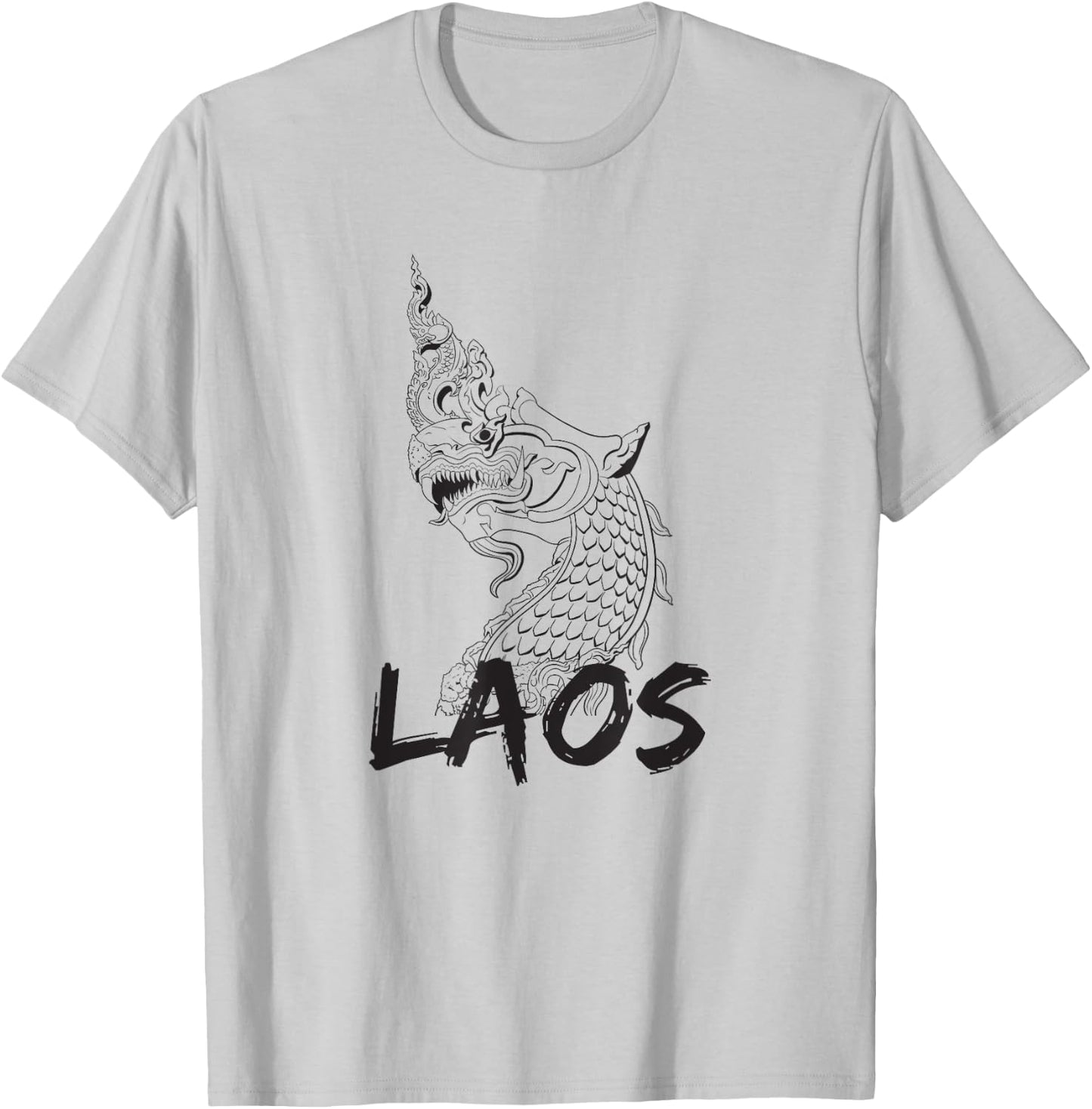 Laos Proud Lao Laotian Dragon Phaya Naga T-Shirt - T-Shirt | Ash