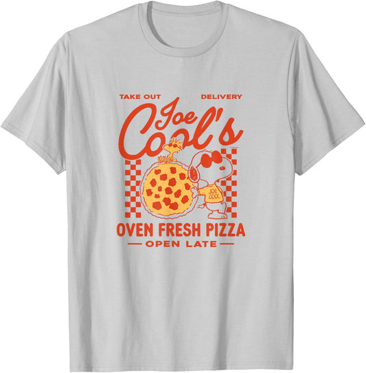 Peanuts - Joe Cool Pizza T-Shirt - T-Shirt | Ash