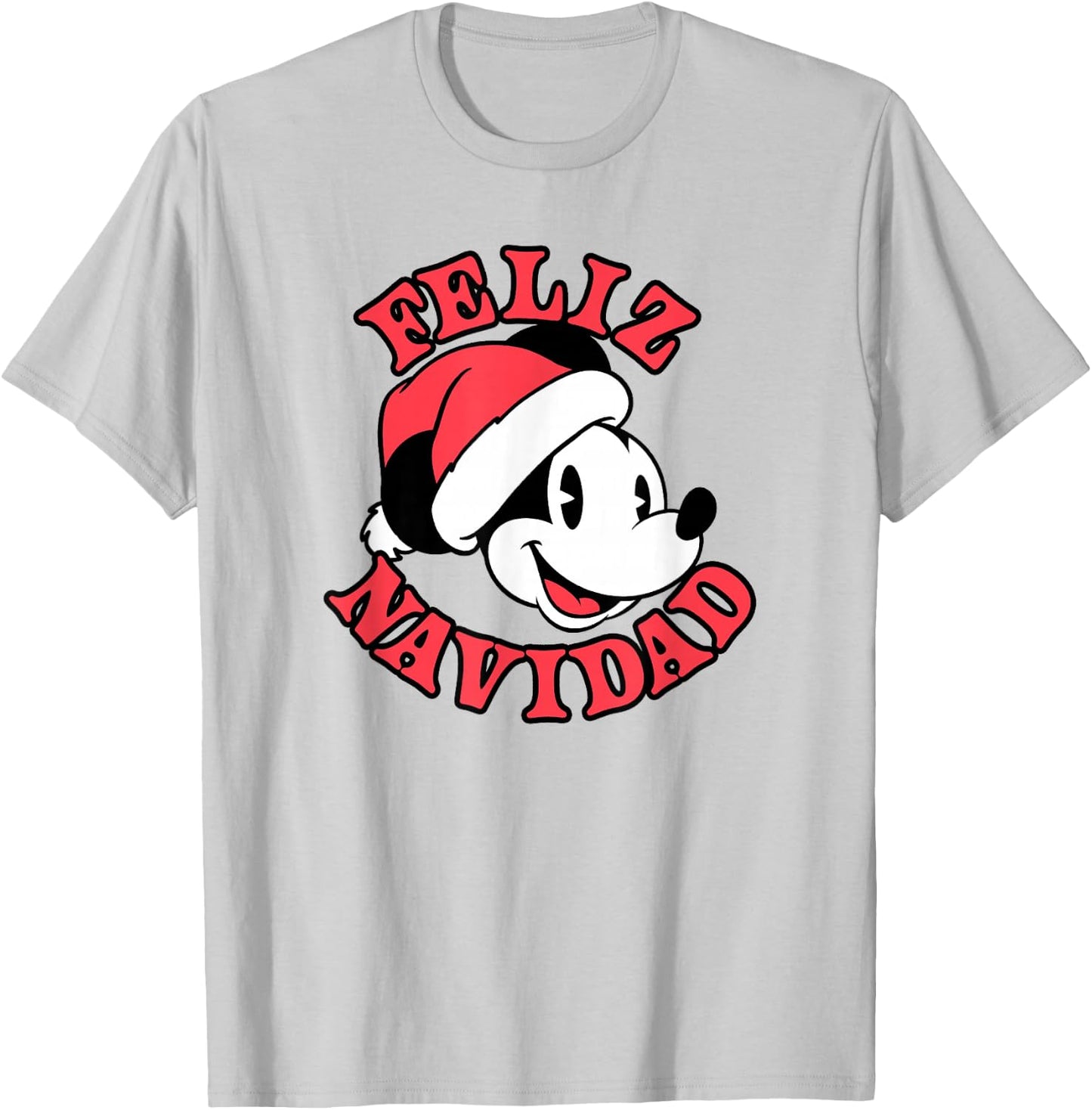 Disney Mickey & Friends Christmas Feliz Navidad Mickey T-Shirt - T-Shirt | Ash