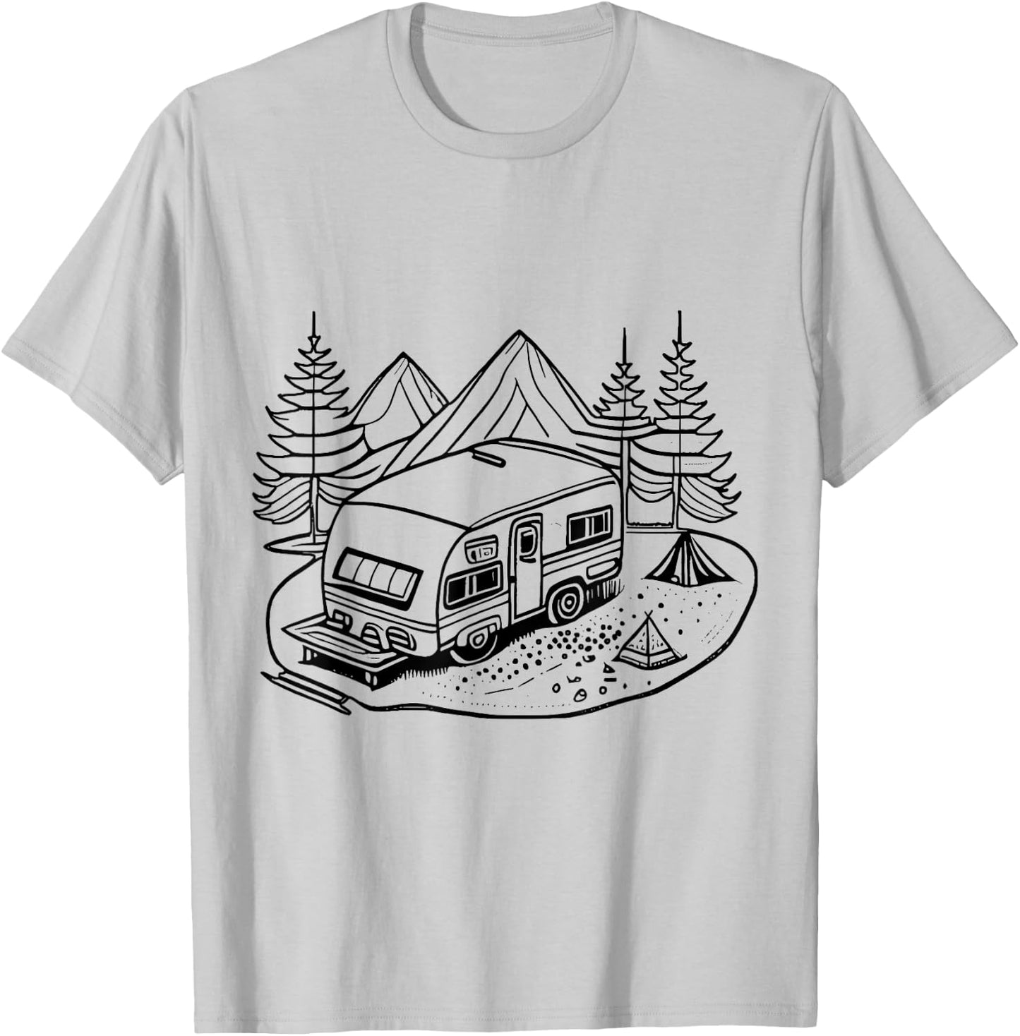 Coloring camping caravan and painting them yourself T-Shirt - T-Shirt | Ash