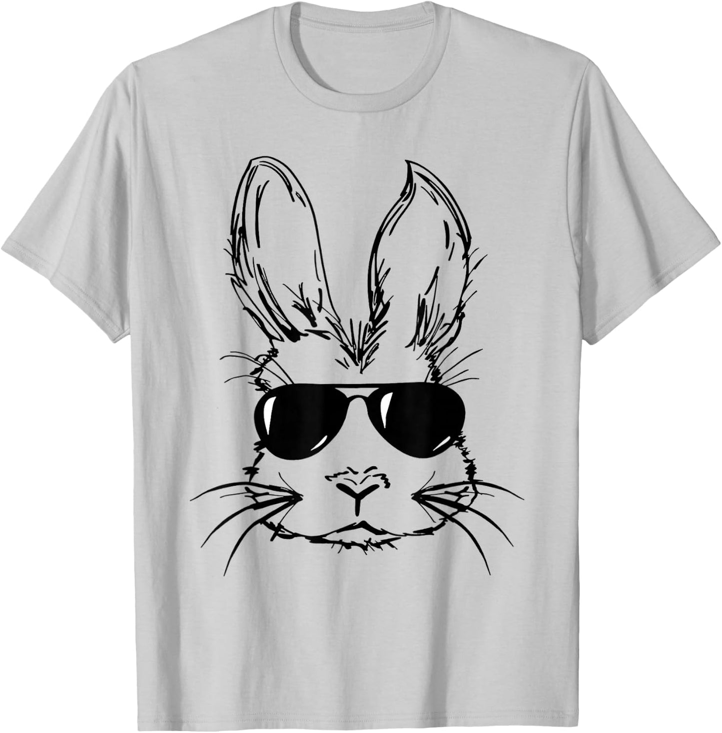 Bunny Face With Sunglasses Rabbit For Boy Men Kid Easter Day T-Shirt - T-Shirt | Ash