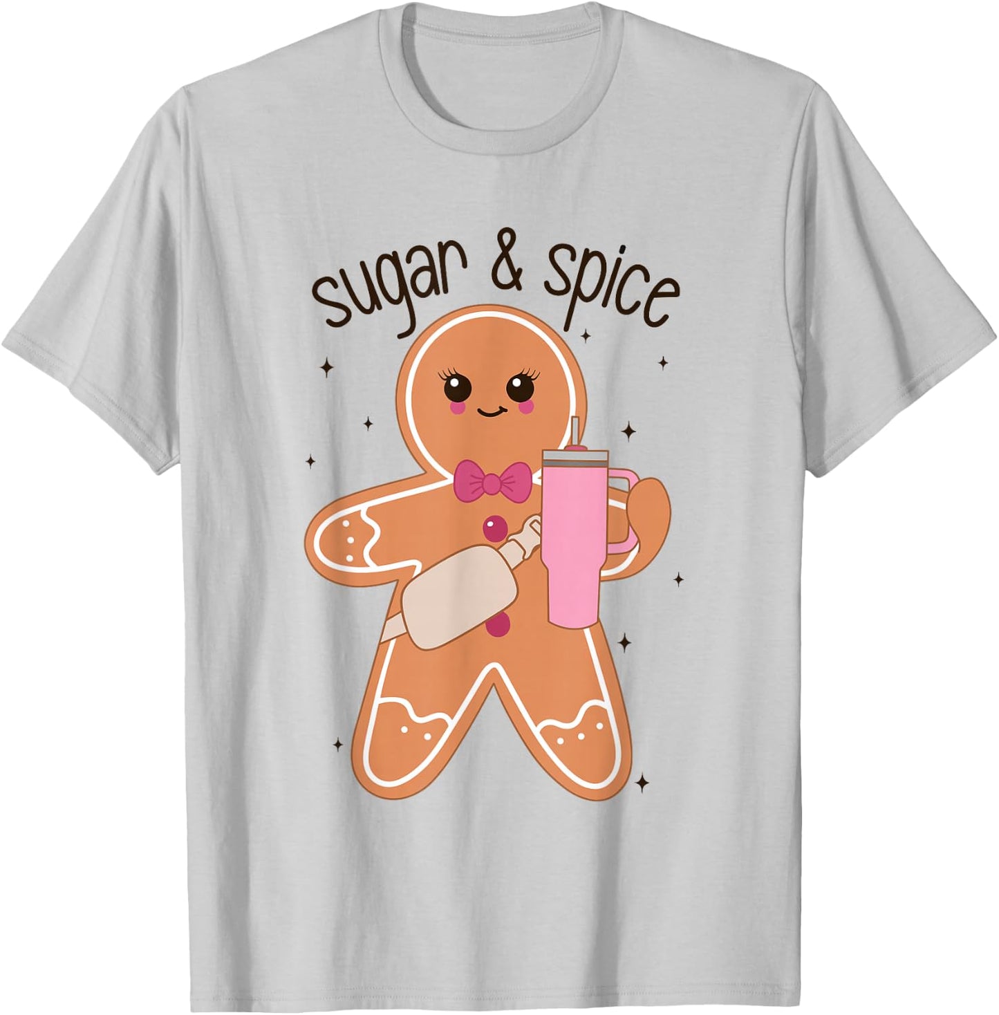 Gingerbread Sugar And Spice Tumbler Christmas Baking Team T-Shirt - T-Shirt | Ash
