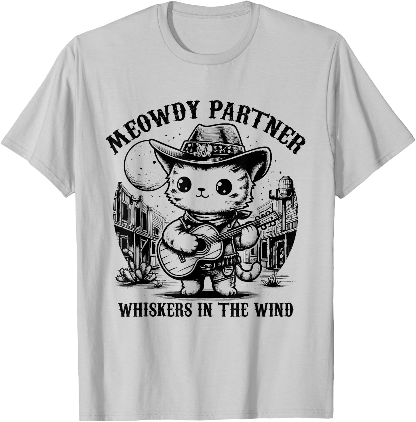 Meowdy! Partner Funny Country Music Cats Cowboy Hat T-Shirt - T-Shirt | Ash