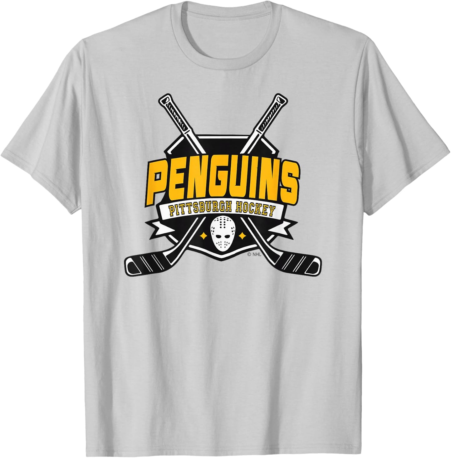 Pittsburgh Penguins Hockey Sticks Gray Officially Licensed T-Shirt - T-Shirt | Ash