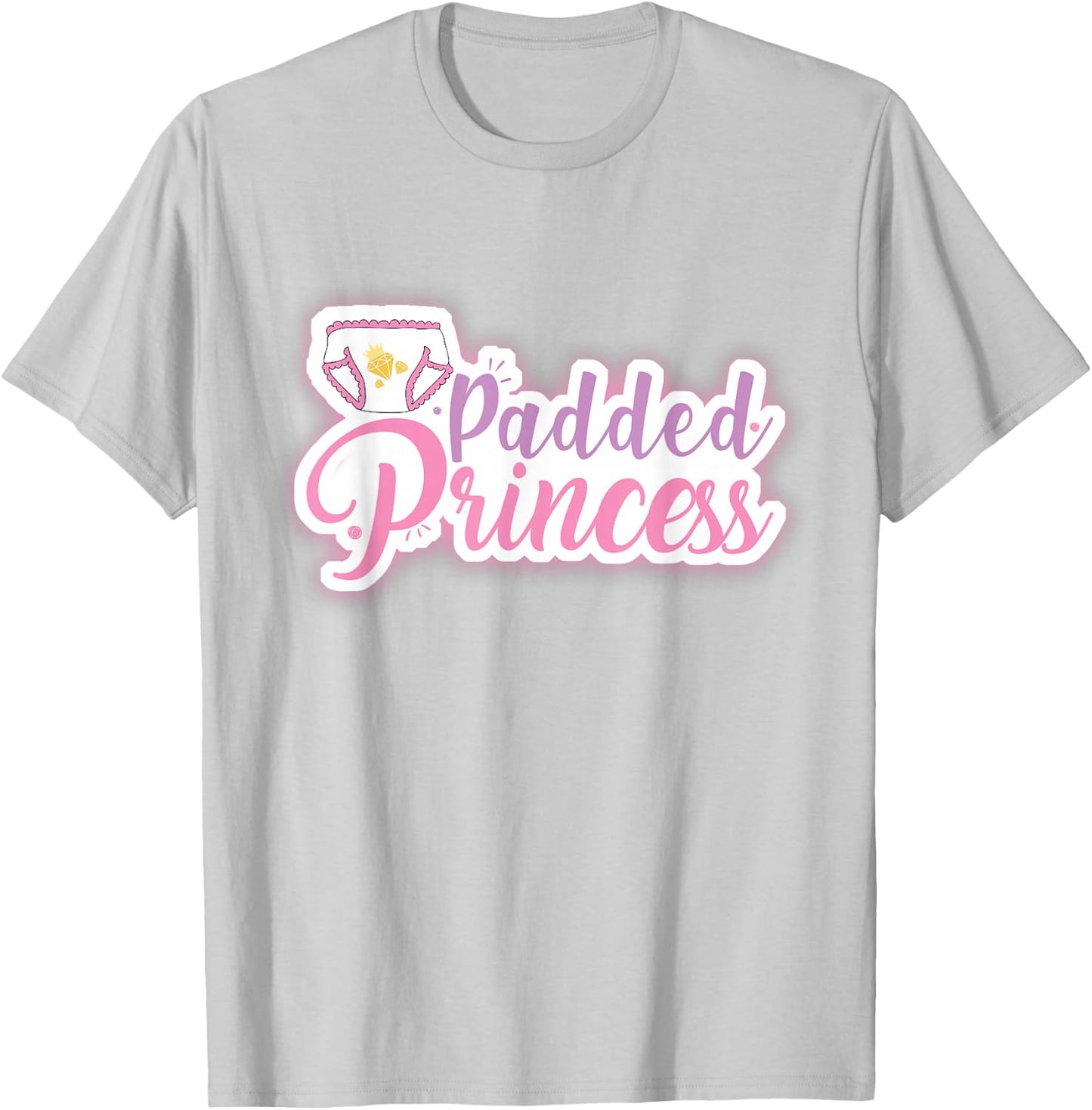 Gepolsterte Prinzessin Rüschenwindel ABDL T-Shirt - T-Shirt | Ash